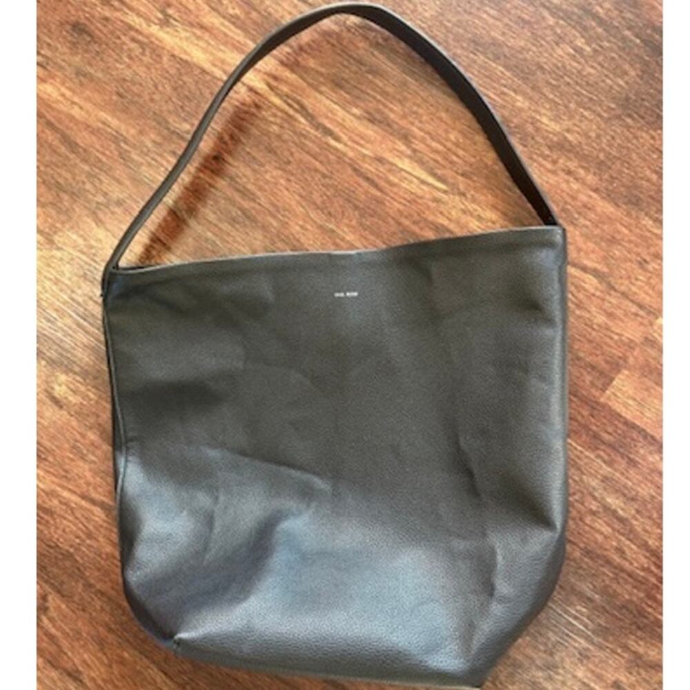 Minimalist Slouchy Hobo Shoulder Bag Faux Leather Quiet Luxury Tote Womens Black
